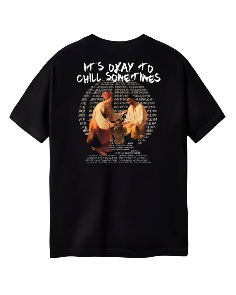 Футболка «It's okay to chill sometimes», чорний, кадр 2
